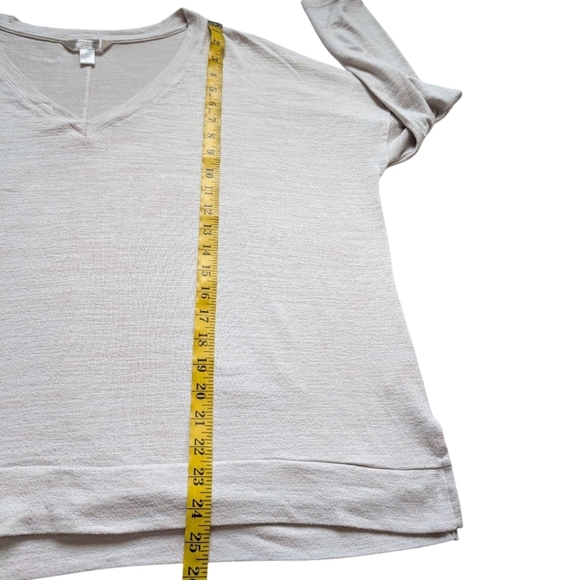 Banana Republic Top Women's L Minimalist Lounge Pilates Luxespun Boxy V-Neck - Picture 10 of 13